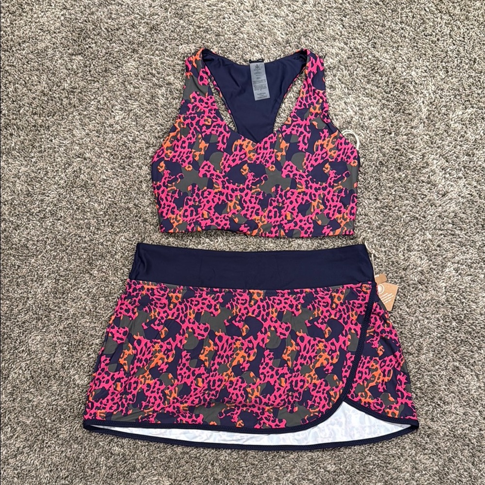 Krimson KloverPink Leopard Print Sports Set Women’s Size Small NWT